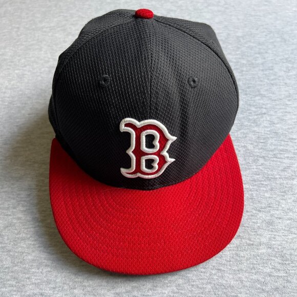 New Era Boston Red Sox Performance Cap Hat 7 1/8 Logo Blue Red Polyester MLB - Picture 1 of 9